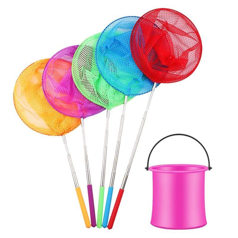 Children's Colorful Telescopic Fish & Insect Net - Lightweight Outdoor Butterfly Scooping Tool