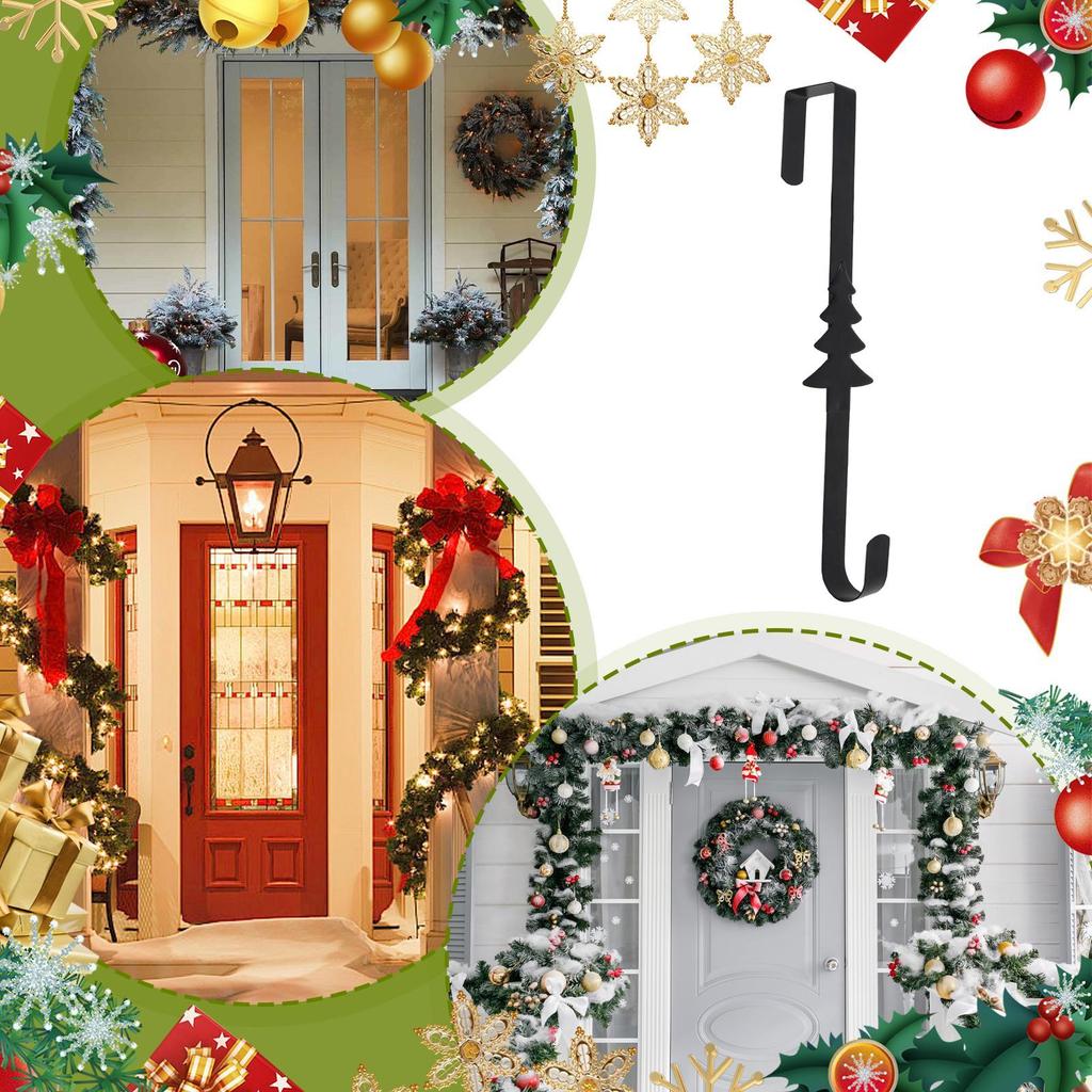 Christmas Wreath Hook Party Decoration Christmas Door Wreath Hanger Heavy Duty Hook Home Offices Ornament for Porch Easter
