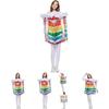 Vibrant Cream Layered Cake Cosplay Costume Unisex Rainbow Themed Outfit For Parties
