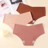 Plus Size Seamless Women's Ice Silk Triangle Panties - European & American Style Nylon Yoga Underwear