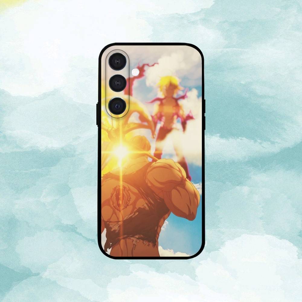 E-Escanor Sun Cartoon Phone Case For Samsung  A73,72,71,A52,51,40,41,A22,A32,31,A13, Soft Black Shell
