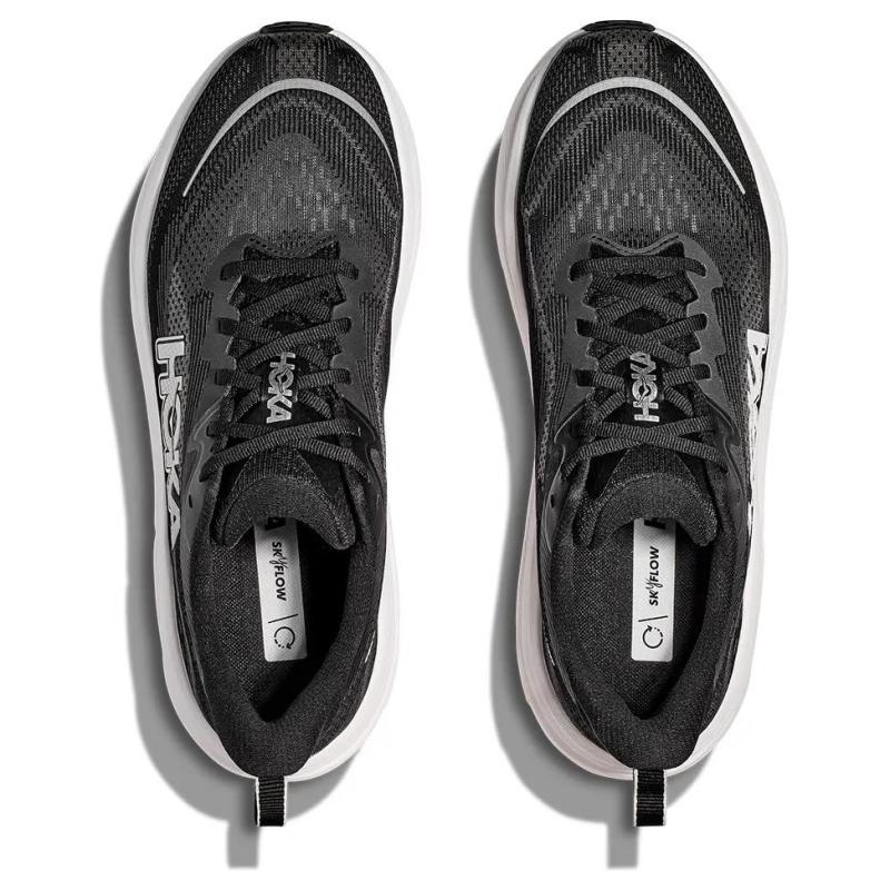 HOKA ONE ONE SKYFLOW Anti Slip Wear Resistant Low Top Running Shoes Men's Black White Sneakers 1155111-bwht