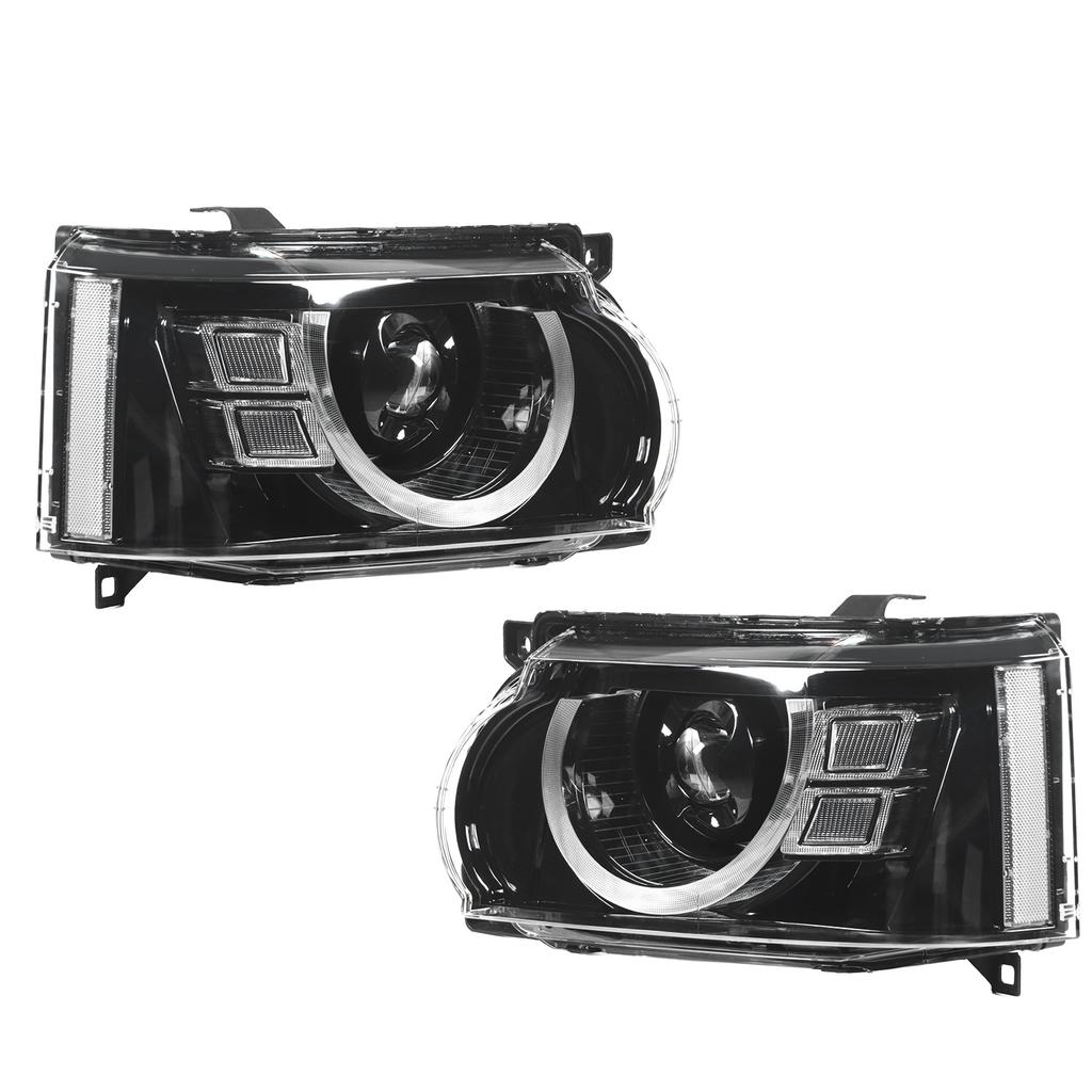 Defender Design Full LED Headlights Projector Replacement for Land Rover Range Rover Vogue L322 Facelift 2010‑2012