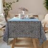 Round/Rectangle Tablecloth With Plaid Geometry Polyester Cotton Dust-Proof Washable Table Cover For Coffee Tea Dining Decoration