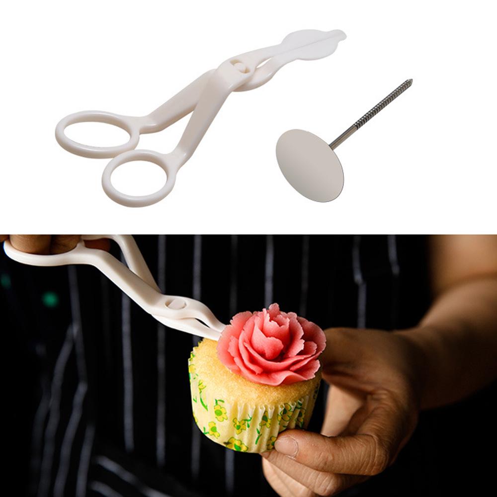 Buy 2Pcs Cake Stand Cream Flowers Nail Scissor Flower Lifter Decorating
