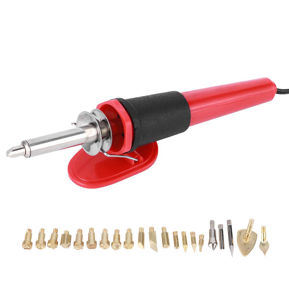 

Набор электрического паяльника Ручка для выжигания по дереву Гравировка Резьба Пирография Инструмент 30 Вт Вилка ЕС AC220В