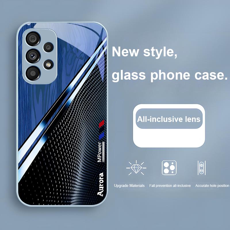 Gradient Wood Grain For Samsung Galaxy Note 10 Plus S20 S21 FE S23 Ultra S8 9 A70 72 73 50 51 52 53 Tempered Glass Phone Case