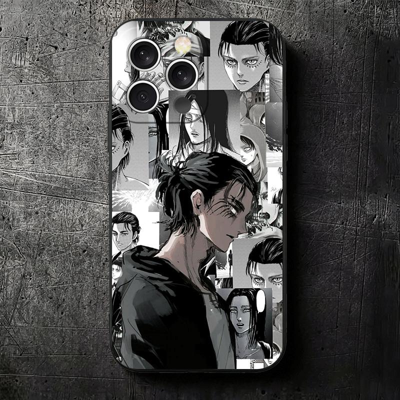 A-Attack On T-Titan Anime Soft Phone Case for iPhone 16 16E 17 Air 15 Pro Max 14 Plus 13 Mini 11 12 7 Black Cover Back Shell