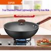 SUPOR Echter Rostfreier Leichter Eisen Wok zum Pfannenrühren, 32cm
