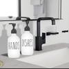 Black White Hand Soap Dish Soap Dispenser with Pump Soap Bottle for Farmhouse Kitchen Counter Bathroom Decor Organization 500ml