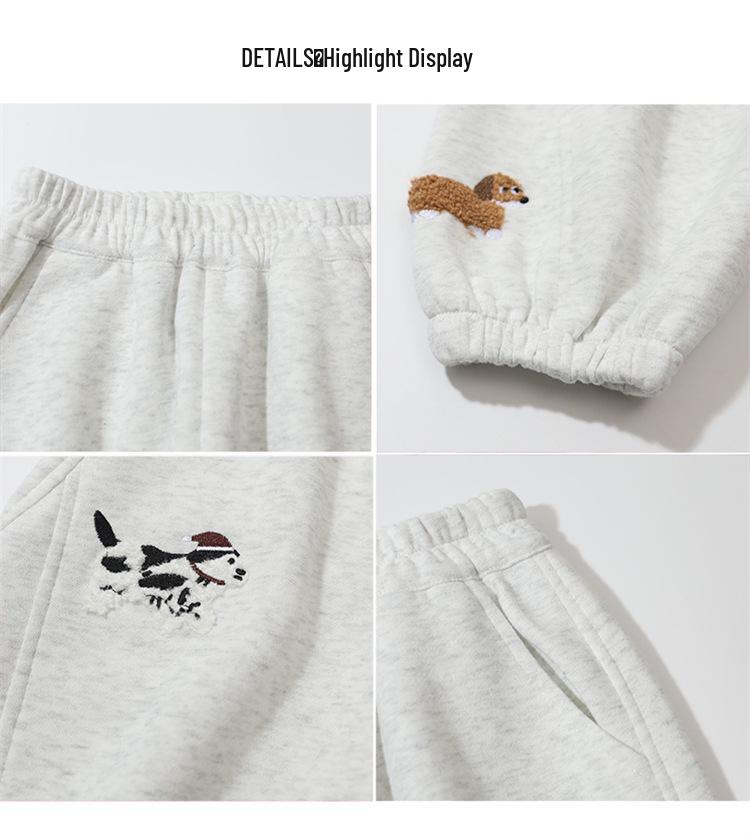 Girls' Fashionable Embroidered Sweatpants for Spring & Autumn 2025