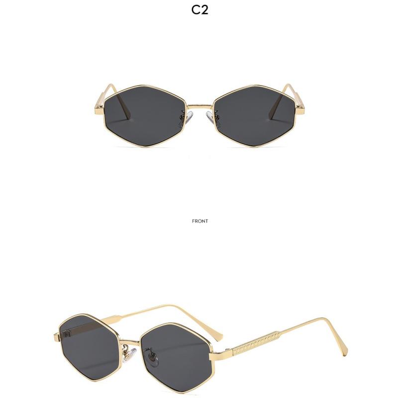 Women's sunglasses - unisex fashion polygonal metal sunglasses
