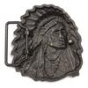 Vintage American Native Indian Chief Feather Western Badge Alloy Belt Buckle