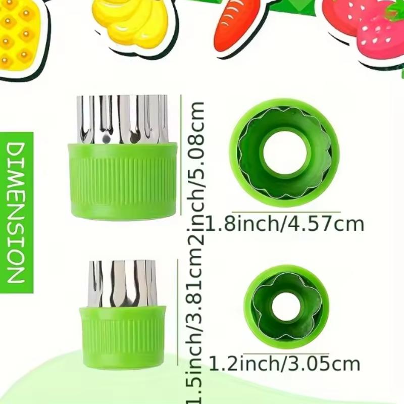 9pcs/set Star Heart-shaped Vegetable Cutter Plastic Handle Portable Cooking Tools Stainless Steel Fruit Cutting Kitchen Utensils