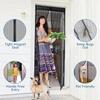 Magnetic White Striped Mosquito Net Curtains Available in Various Sizes Designed for Summer to Keep Insects Out While Allowing