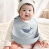 Soft Silicone Baby Bibs with Food Catcher Teething Drooling Bib  For Girls Boys Toddlers