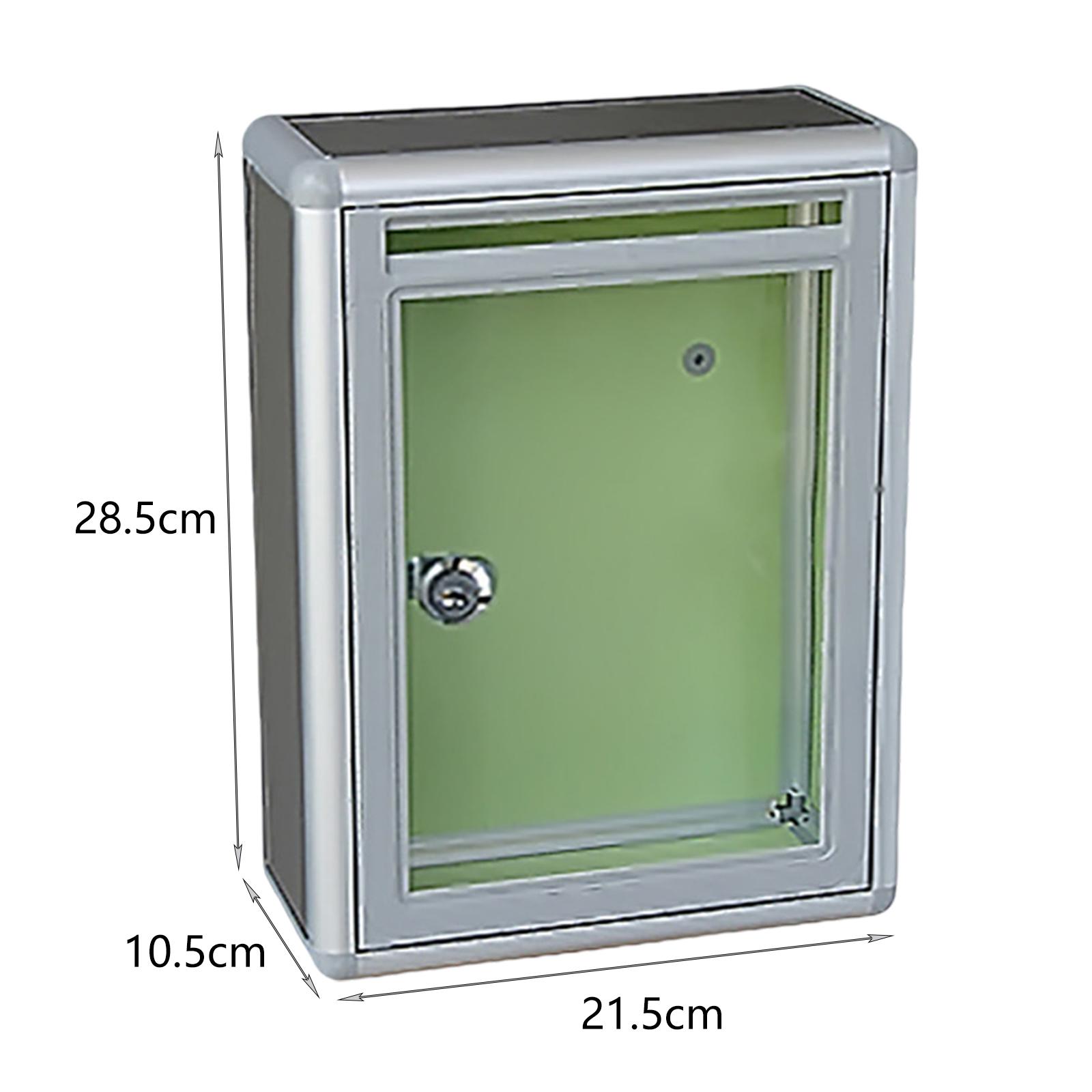 Wall Mounted Suggestion Box Aluminum Alloy Multifunctional Lockable MailBox Collection Box for Home Office School Voting Box
