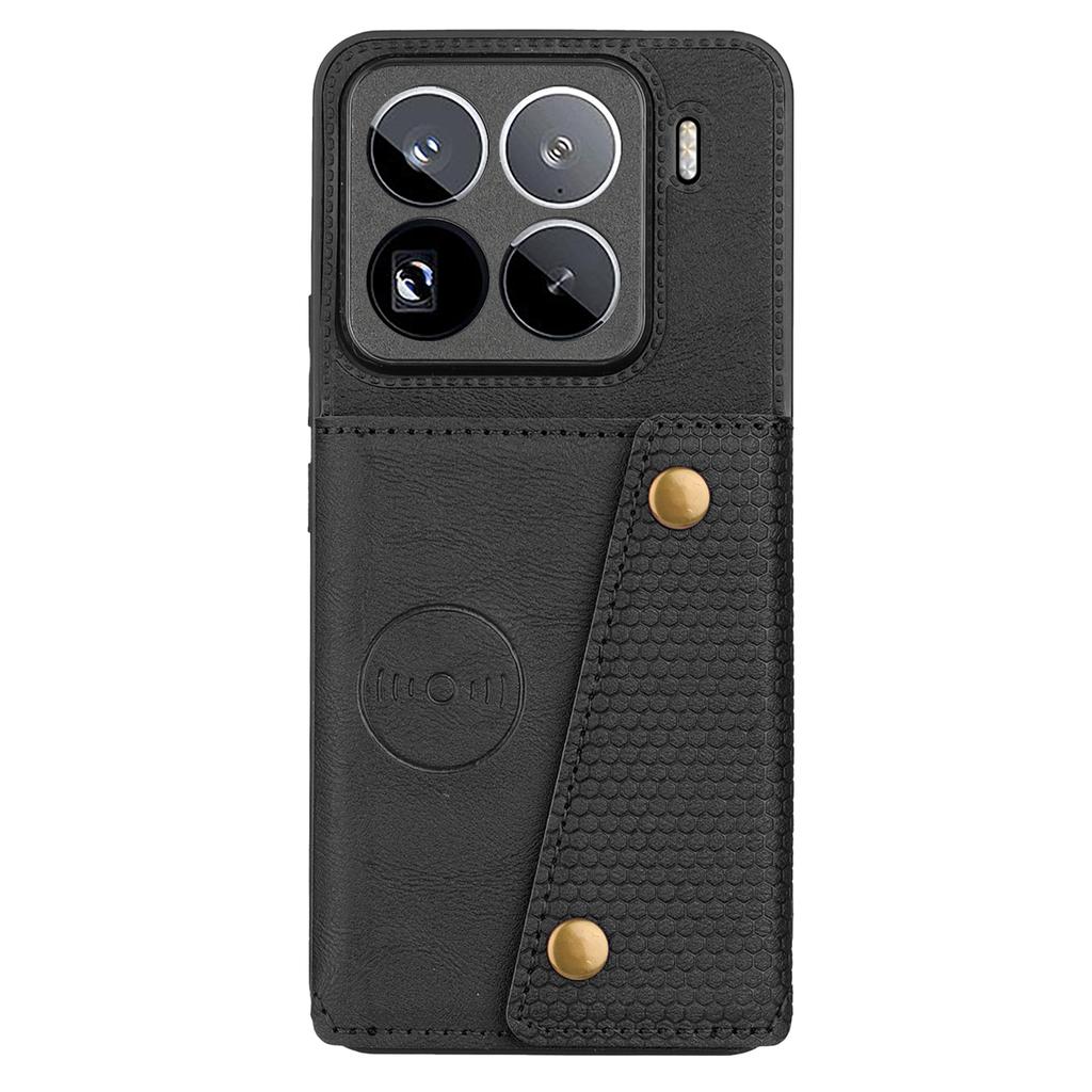 For Xiaomi 15 Pro Case with Card Slots Kickstand Leather + TPU Phone Cover