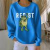 Women's Loose Comfortable Casual And Fashionable Round Neck Pattern Long Sleeved Sweatshirt