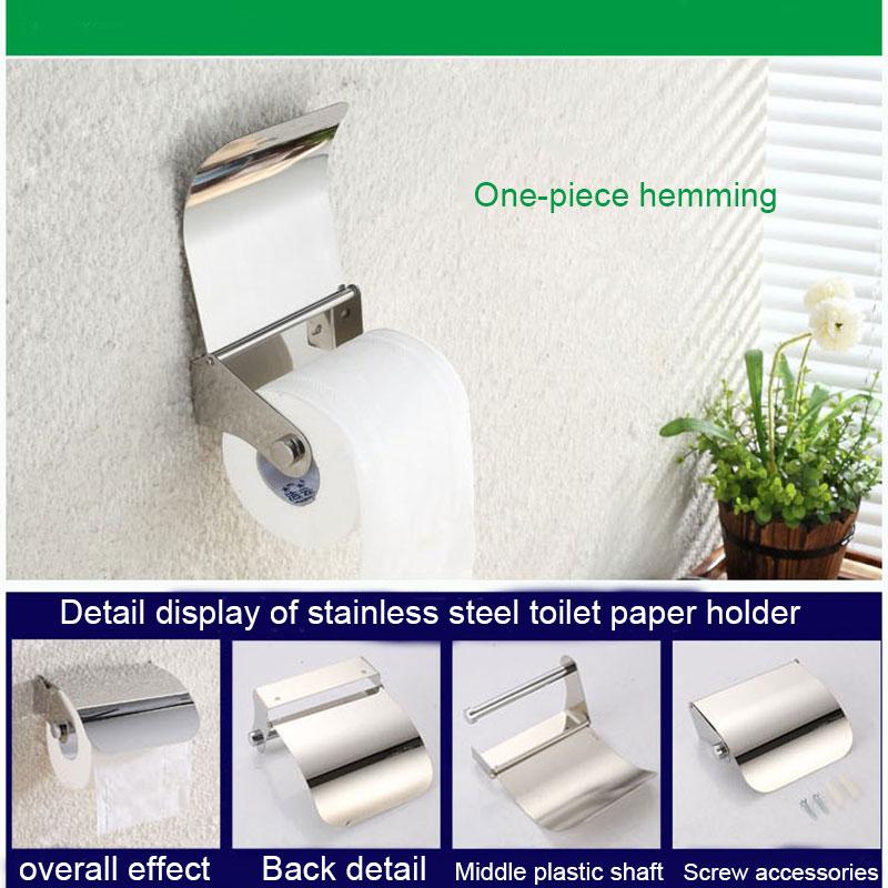 Toilet Paper Roll Holder with Curve Cover Stainless Steel Wall Mounted for Bathroom