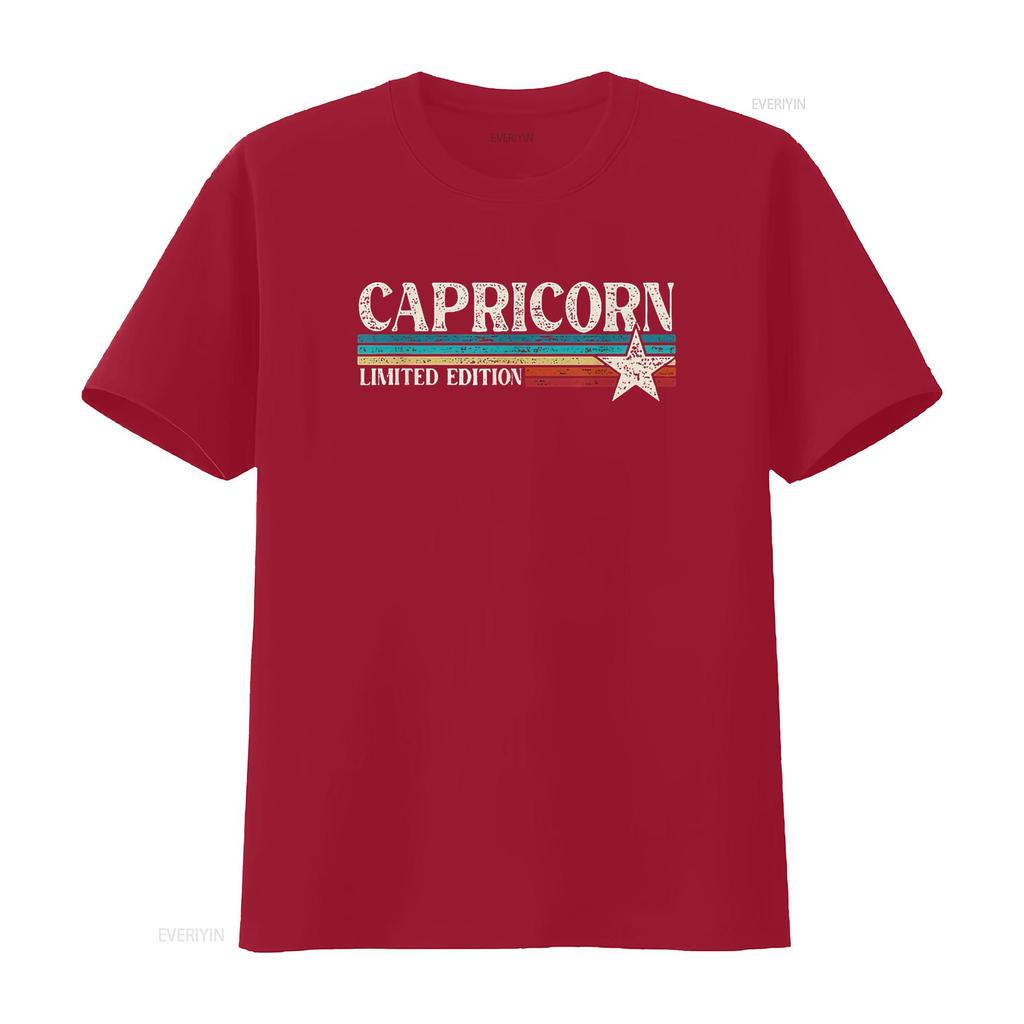 Womens Capricorn Zodiac Sign T Shirt Vintage Washed Stretched Versatile Streetwear Breathable Stylish Soft Graphic Slightly