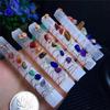 Donghai Healing Crystals Meditation Stones Beads Wire Wrapped Selenite Stick Reik Chakra Crystal Wand for Yoga Meditation Gifts