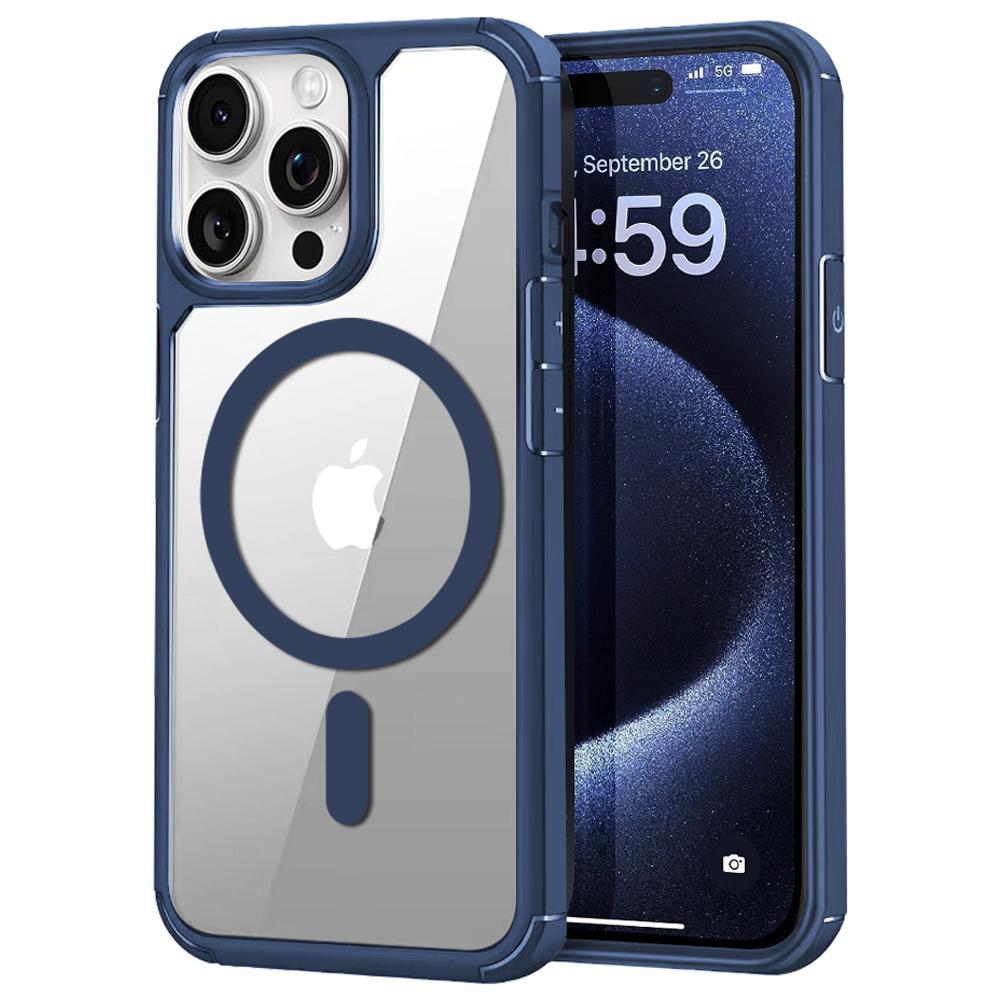 For iPhone 14 Pro Magnetic Case TPU + Acrylic Phone Back Cover Compatible with MagSafe