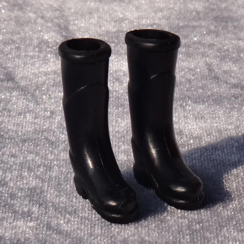 1:12 Dollhouse Miniature Black Rain Boots - Plastic Shoes Furniture Accessories