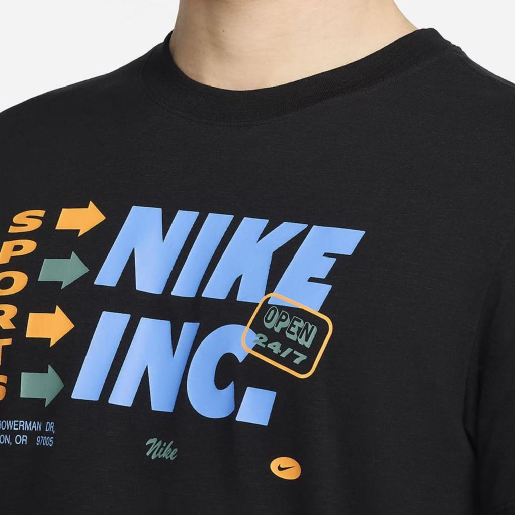 Nike T Shirts Men's Black Crew Neck Moderate Straight Fit FV8361-010