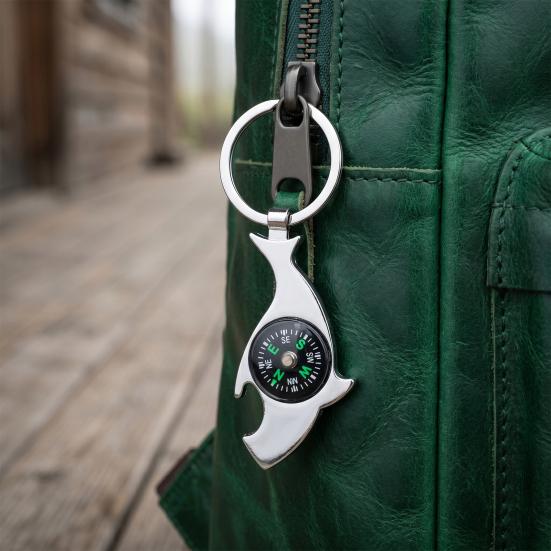 Kompassnyckelring Legering Mini Kompass Väskberlock Utomhus Camping Ryggsäcksberlock Nyckelring Present till Vandrare