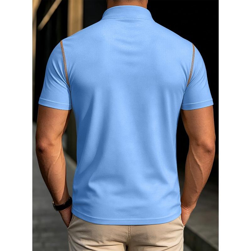 Men's Quick-Dry Short-Sleeved Henley Polo: Breathable Summer Casual T-Shirt in Plus Sizes