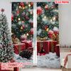 2pcs 2D Flat Printing Christmas Window Curtains Snowflake Tree Gift Versatile 100% Polyester Without Electricity Family Party