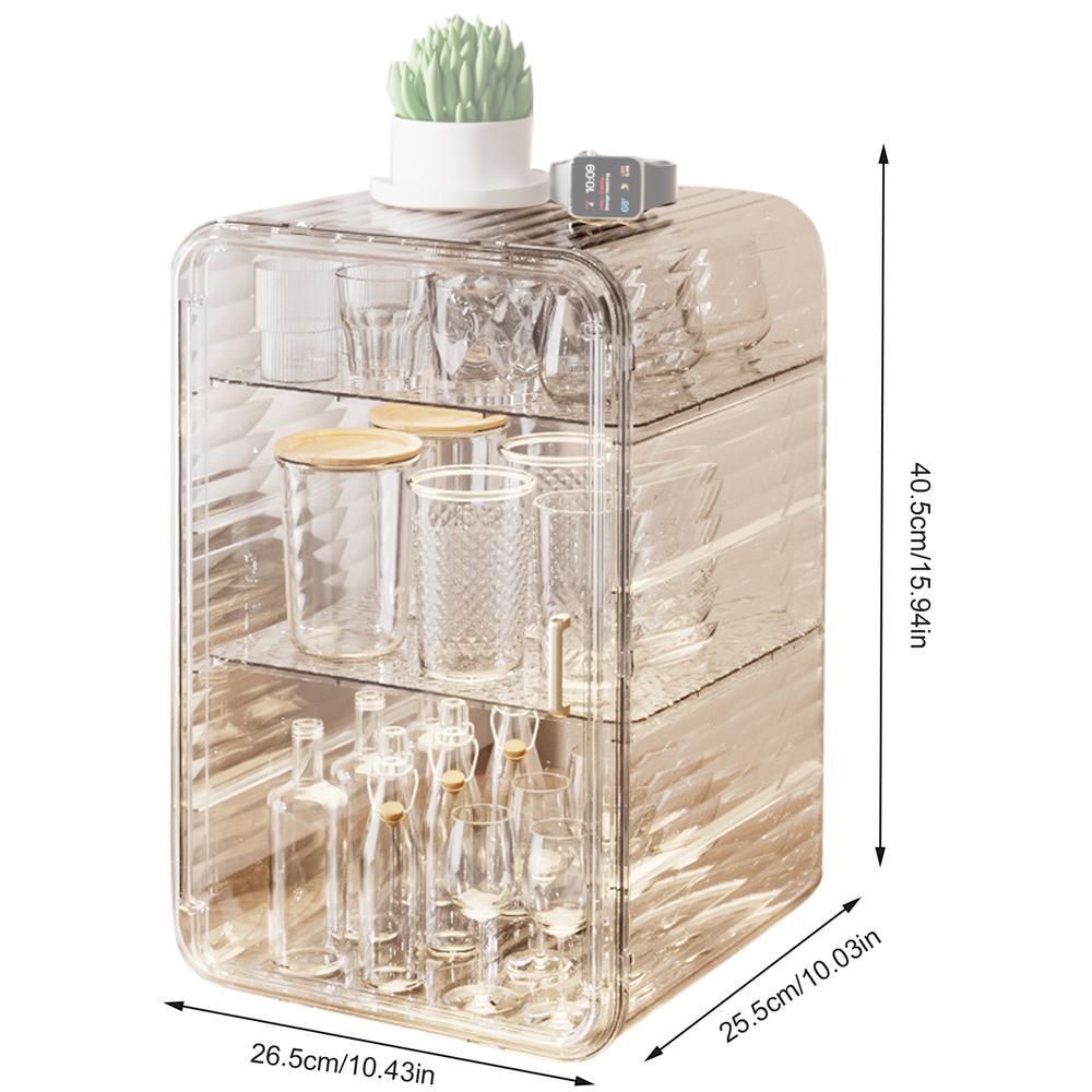 

Пылезащитный органайзер для хранения чайного сервиза Прозрачный акриловый ящик для хранения Пылезащитный органайзер для чашек Многослойное домашнее хранение Водонепроницаемый