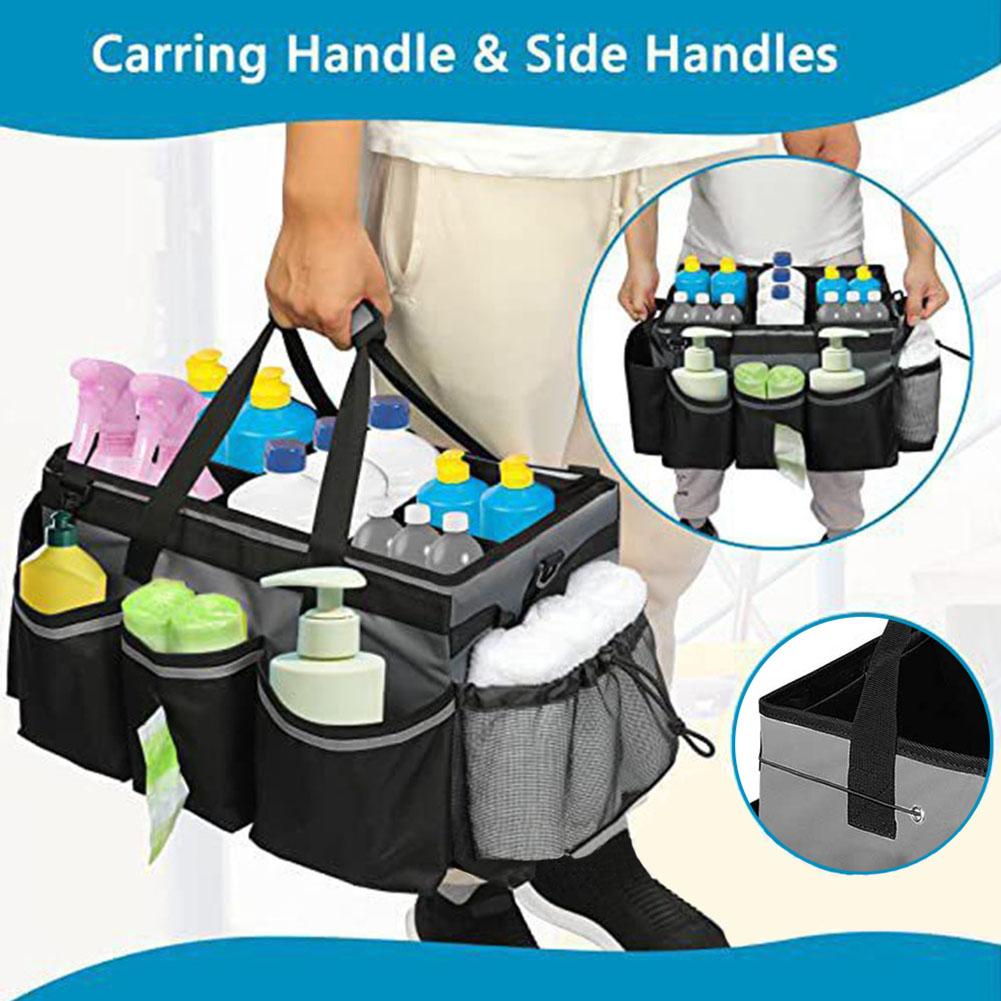 Large Capacity Cleaning Caddy Bag with Handle for Cleaning Tools Supplies Storage Bags Multi Pocket Oxford Cloth Tools Handbags