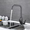 Grey/Black Kitchen Sink Faucet Intelligent Digital Display Brass Deck Mounting Rotatable Hot And Cold Mixer Tap for Kitchen