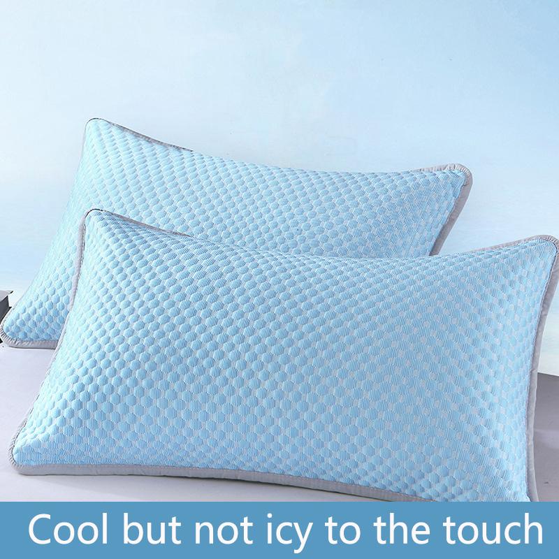 Summer Cooling Pillowcase Solid Color Ice Bean Bean Pillowcase Cool Feeling Air Conditioning Cover Washable (No Pillow) 48x74cm