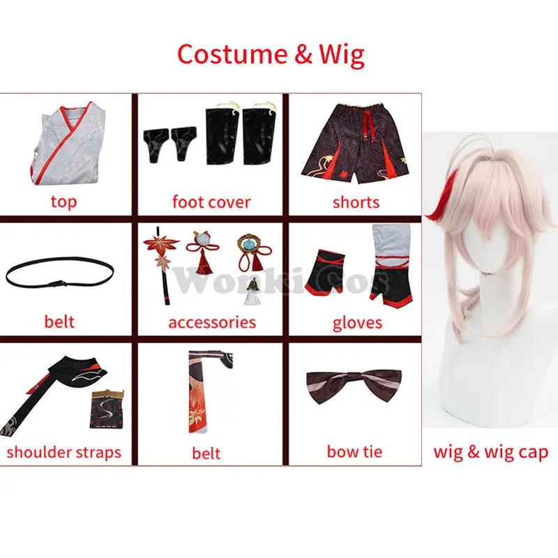 Kazuha Cosplay Costume Wig Impact Kazuha Kaedehara Cosplay Outfits Party Costumes