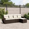 VidaXL Garden Lounge Set with Cushions 5 Pcs, Patio Sofas, Patio Furniture Set, Outdoor Furniture, Brown 3264089