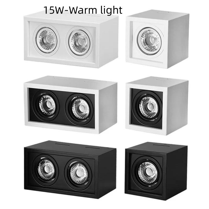 Square White Black LED COB Ceiling Lamp Indoor Lighting Surface Mounted Downlight Household 12W/18W LED Spot Light