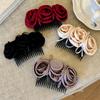 Solid Color Flowers Hairpin Bohemian Chignon Hair Clip Floral Hair Comb  Water Splashing Festival