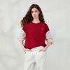 ChuYu Fall 2026 Faux Two-Piece Striped Sleeve Sweatshirt