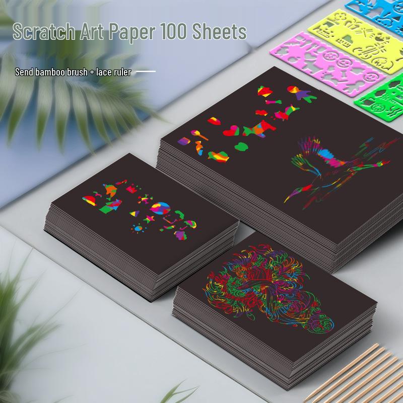 Children's Colorful DIY Scratch Art Book: Creative Graffiti & Kindergarten Art Paper