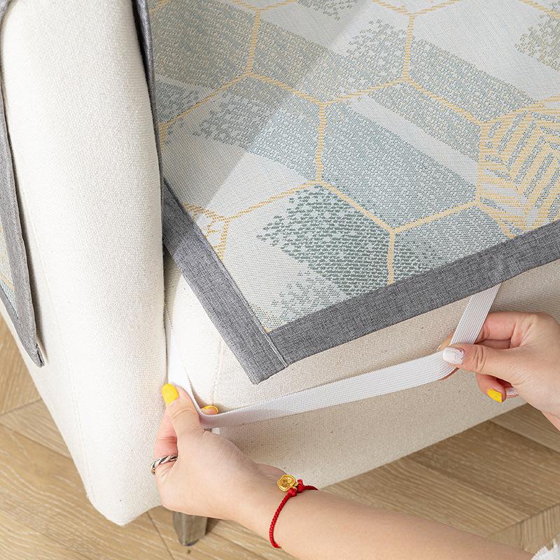 Sofa Cushion Summer Mat Non-Slip Ice Silk Rattan Mat Summer Living Room Cool Cushion Sofa Cover Cover Cloth