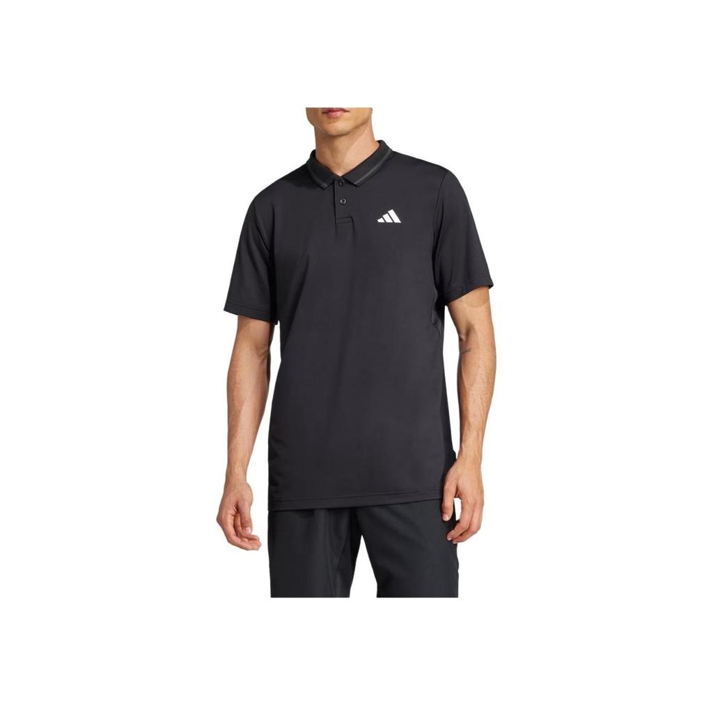 Adidas Logo Polo Shirt Men Tops Black JF8424
