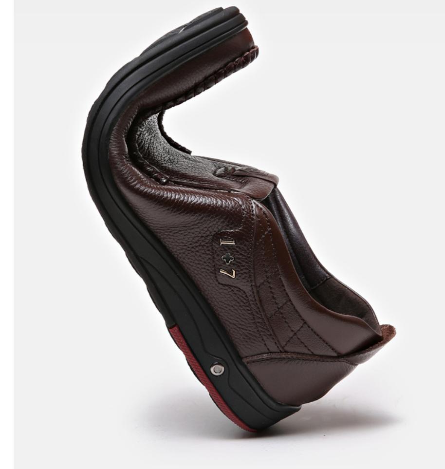 Fashion Fashion Genuine Leather Shoes Men Casual Plush Snow Boots Luxury Mens Loafers Moccasins Breathable Slip on Driving Warm Shoes