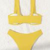 Women's Ring Bikini Set Wide Strap High Cut Two Piece Swimsuit