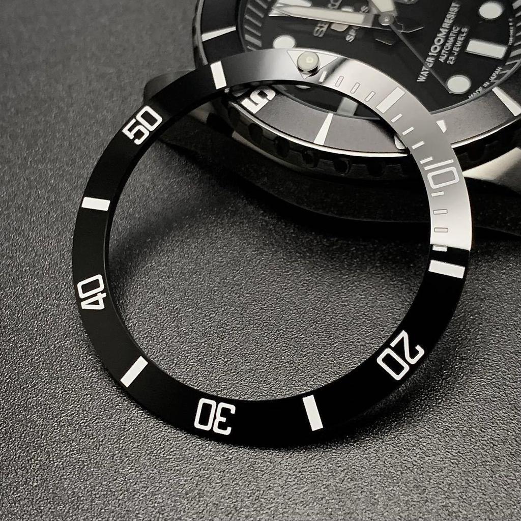 Used SEIKO SNZF15 SNZF17 SNZF19 7S36-03C0 Ceramic Inner Bezel AfteRMarket Part for Seiko MOD Custom Parts Black Submariner Black