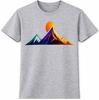 Mountain Sunset T Shirt Colorful Range Landscape Adventure Hiking Graphic Tee