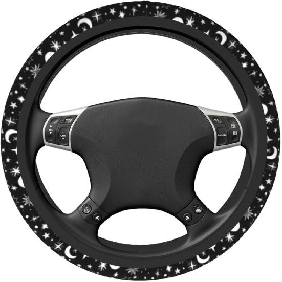 Moon And Star Steering Wheel Cover Car Accessories Cute For Women Girls Girly Universal 15 Inch Neoprene Auto Interior Decor Anti Slip Car Truck