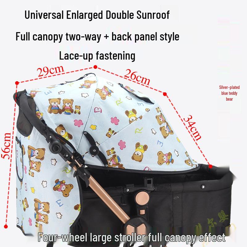 Universal Baby Stroller Sunshade Canopy with Pockets